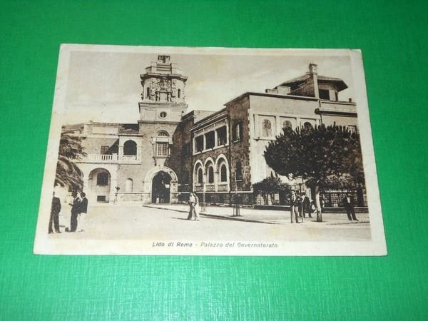 Cartolina Lido di Roma - palazzo del Governatorato 1938