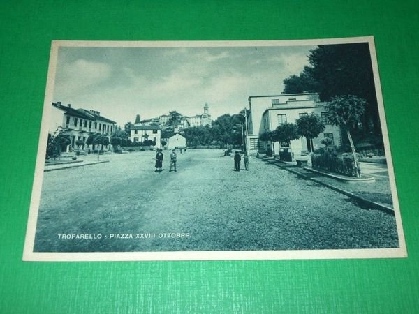 Cartolina Trofarello - Piazza XXVIII Ottobre 1935 ca