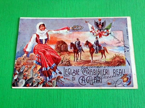 Cartolina Militaria - Legione Territoriale Carabinieri Reali di Cagliari 1904