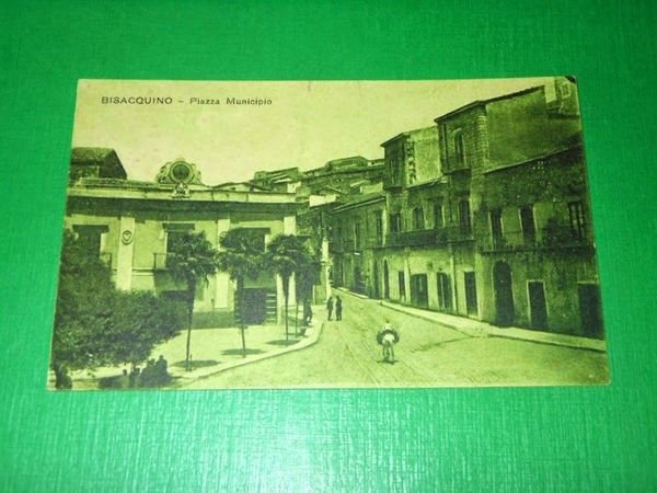 Cartolina Bisacquino - Piazza Municipio 1925 ca