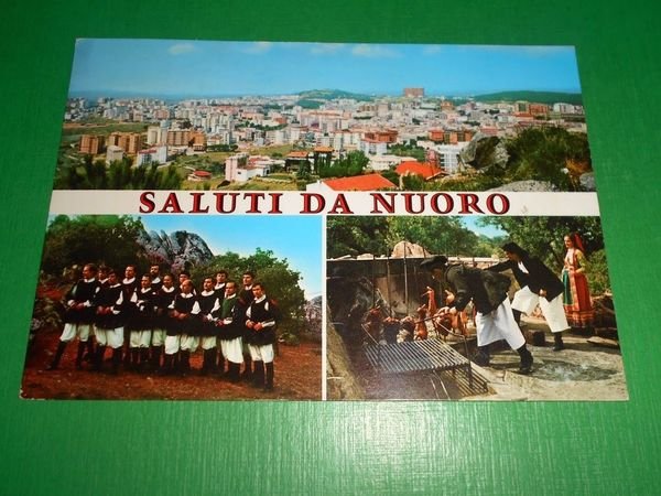 Cartolina Saluti da Nuoro - Vedute diverse 1974