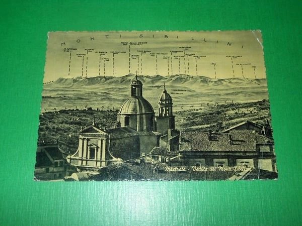 Cartolina Macerata - Veduta dei Monti Sibillini 1959