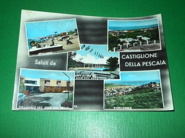 Cartolina Saluti da Castiglione della Pescaia - Vedute diverse 1962