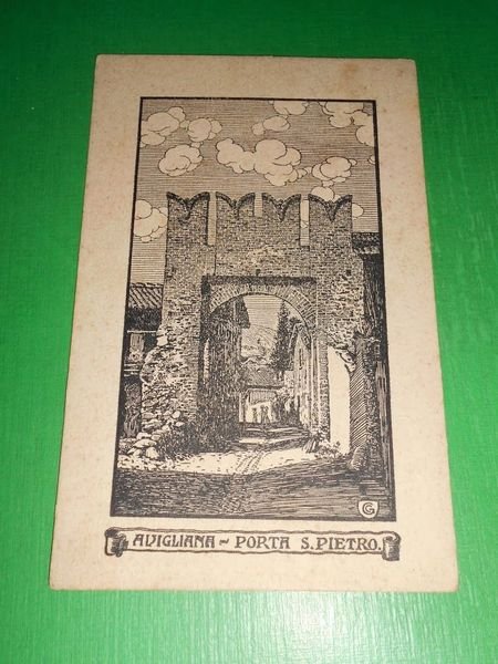 Cartolina Avigliana - Porta S. Pietro 1911