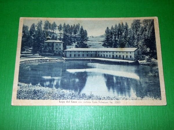 Cartolina Lago del Laux con veduta Casa Salesiani 1951
