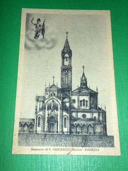 Cartolina Pianezza - Santuario di S. Pancrazio Martire 1947