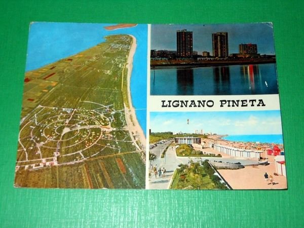 Cartolina Lignano Pineta - Vedute 1972