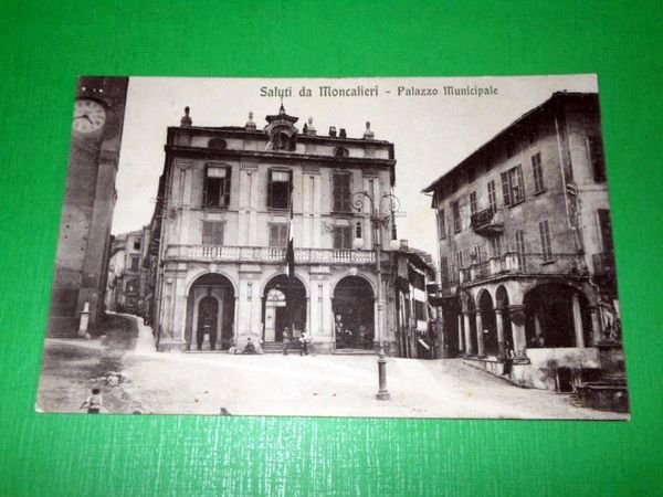 Cartolina Saluti da Moncalieri ( Torino ) - Palazzo Municipale …