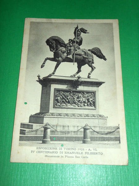 Cartolina Esposizione di Torino 1928 - IV Centenario di Emanuele …