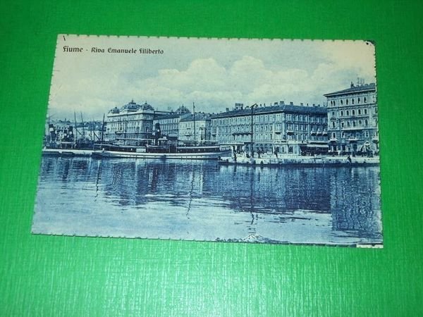 Cartolina Fiume - Riva Emanuele Filiberto 1926