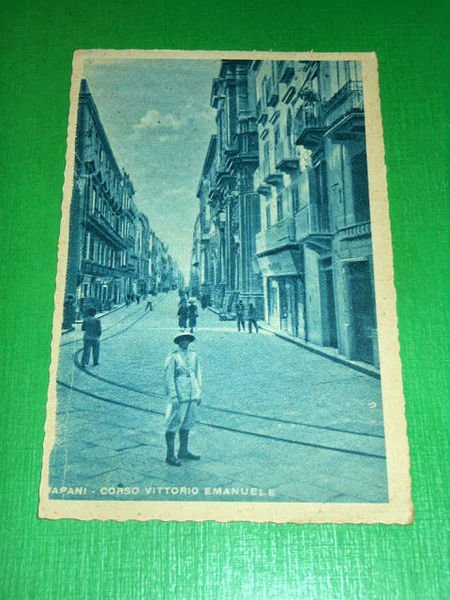 Cartolina Trapani - Corso Vittorio Emanuele 1942