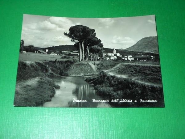 Cartolina Priverno - Panorama dall' Abbazia di Fossanova 1956