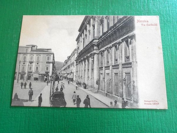 Cartolina Messina - Via Garibaldi 1910 ca