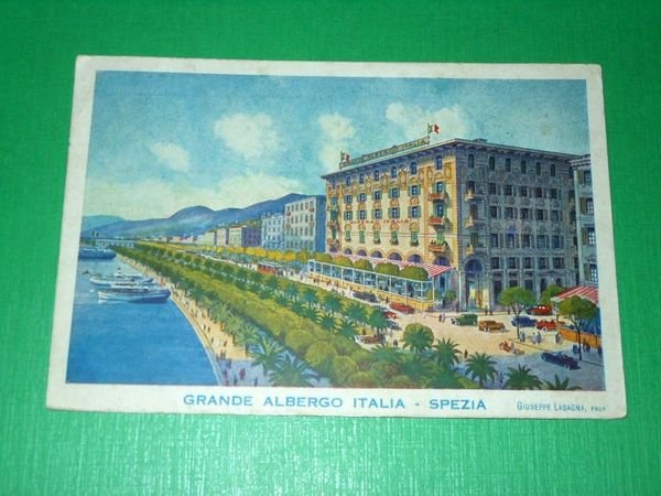 Cartolina La Spezia - Grande Albergo Italia 1928