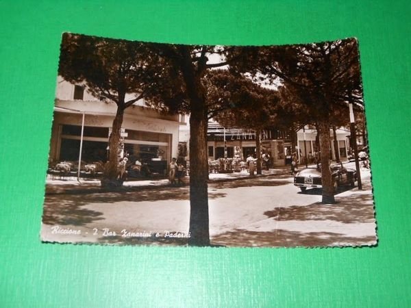 Cartolina Riccione - I Bar Zanarini e Paderni 1949