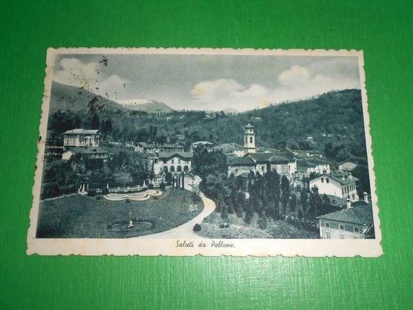 Cartolina Saluti da Pollone - Scorcio panoramico 1940