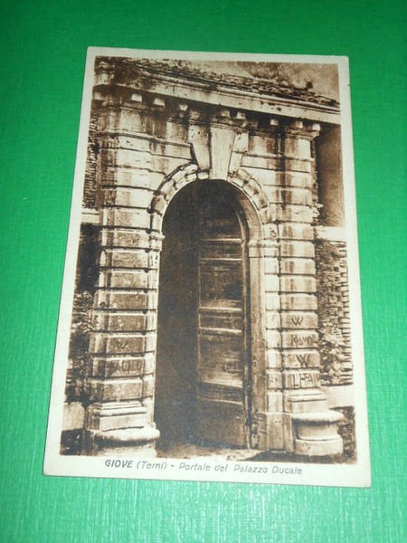 Cartolina Giove ( Terni ) - Portale del Palazzo Ducale …
