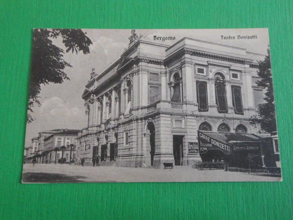 Cartolina Bergamo - Teatro Donizetti 1918