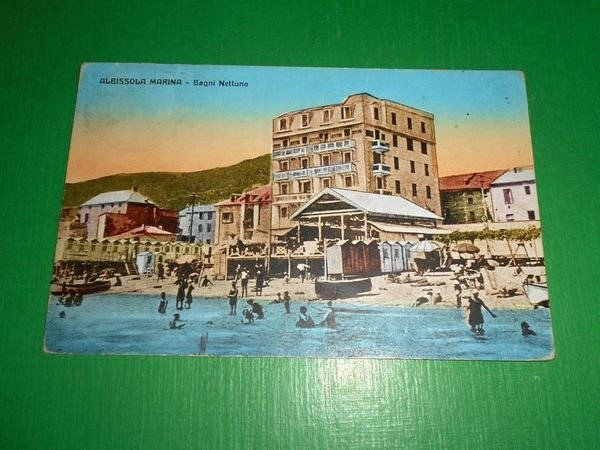 Cartolina Albissola Marina - Bagni Nettuno 1937