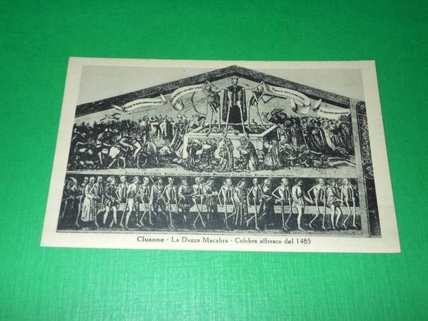 Cartolina Clusone - La Danza Macabra - Celebre affresco 1940 … | Immagine principale