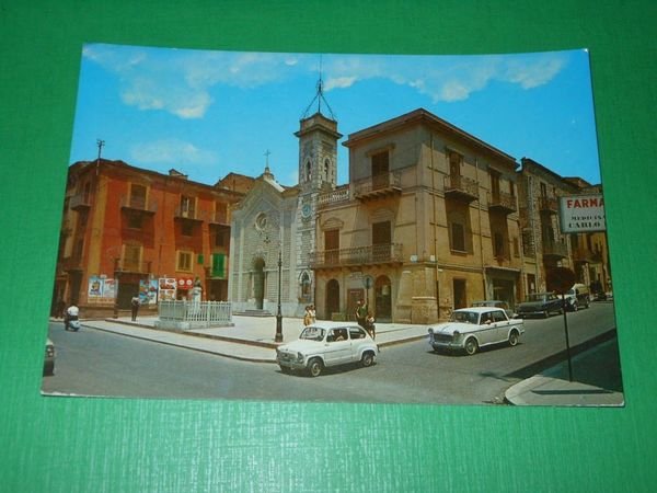 Cartolina Lercara Friddi - Chiesa S. Antonio e Piazza Garibaldi …