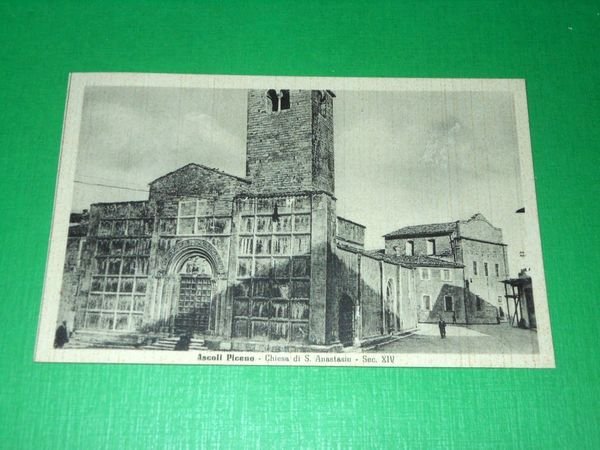 Cartolina Ascoli Piceno - Chiesa di S. Anastasio 1942
