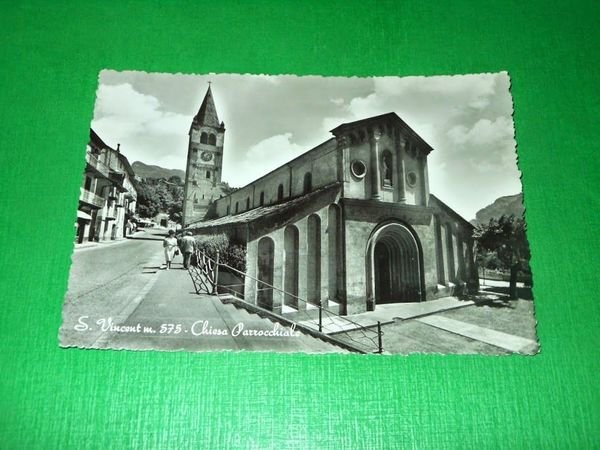 Cartolina St. Vincent - Chiesa Parrocchiale 1954