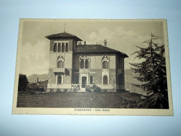 Cartolina Imbersago - Villa Albini 1940 ca