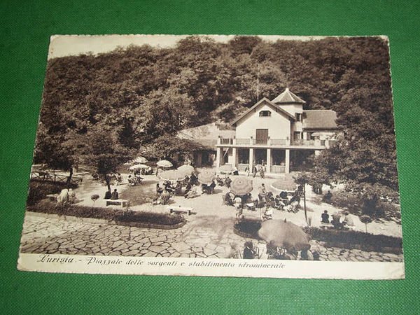 Cartolina Lurisia - Piazzale delle sorgenti e stabilimento idrominerale 1947