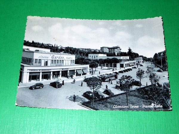 Cartolina Chianciano Terme - Piazza Italia 1953