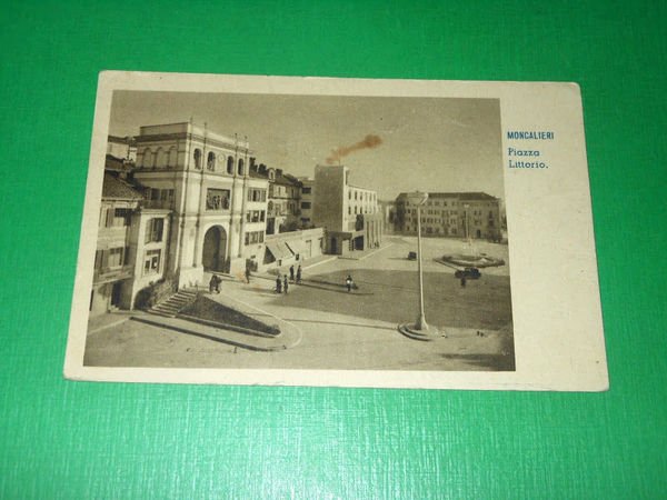 Cartolina Moncalieri - Piazza Littorio 1935 ca