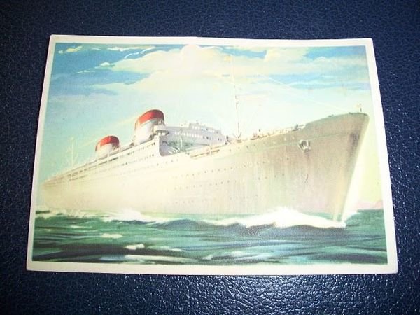 Cartolina Soc Italia Navigazione Nave Conte Grande 1950