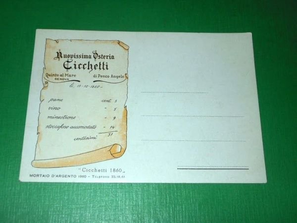 Cartolina Quinto al Mare ( Genova ) - Osteria Cicchetti …