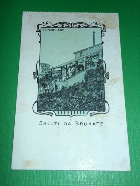 Cartolina Saluti da Brunate - Funicolare 1900 ca