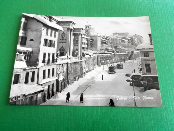 Cartolina Feltre - Via Roma 1960 ca