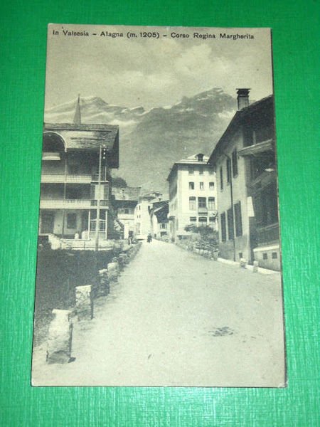 Cartolina In Valsesia - Alagna - Corso Regina Margherita 1912