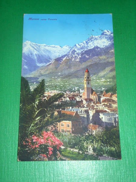 Cartolina Merano verso Venosta - Veduta 1930