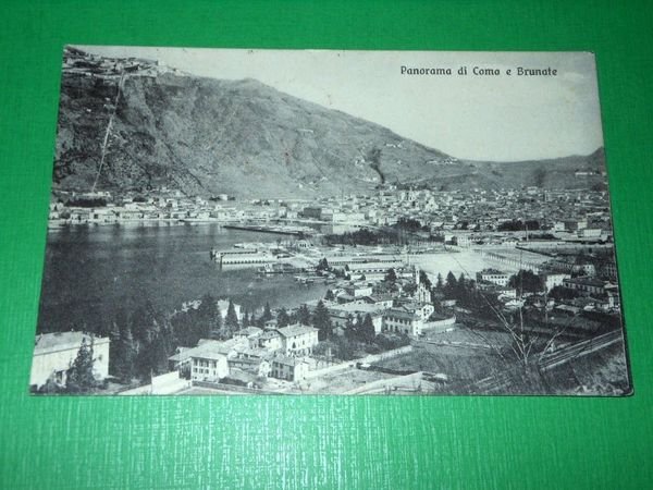 Cartolina Como e Brunate - Panorama 1917