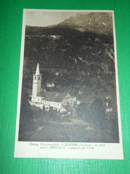 Cartolina Chiesa Monumentale di Baceno ( Ossola ) 1929