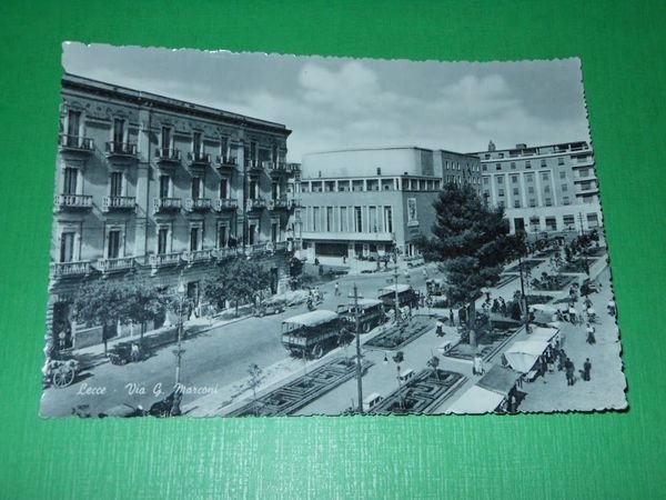 Cartolina Lecce - Via G. Marconi 1961