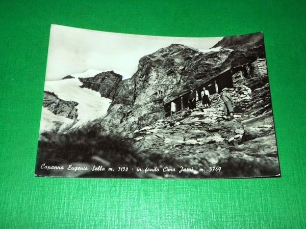 Cartolina Capanna Eugenio Sella - In fondo Cima Jazzi 1955