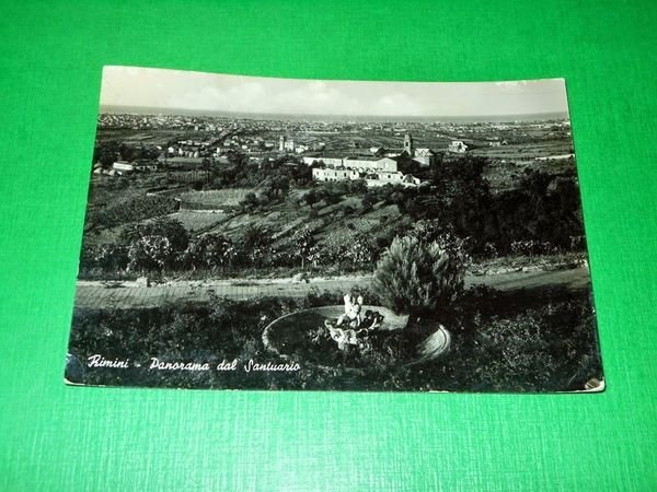 Cartolina Rimini - Panorama dal Santuario 1950