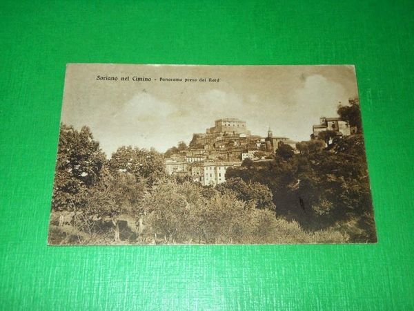 Cartolina Soriano nel Cimino - Panorama preso dal nord 1925