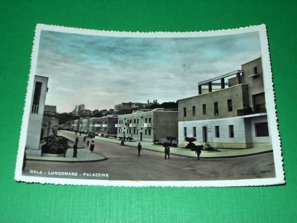 Cartolina Gela ( Caltanissetta ) - Lungomare - Palazzine 1956