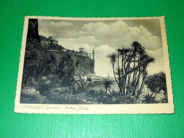 Cartolina ( Ventimiglia ) Grimaldi - Rochers Rouges 1939