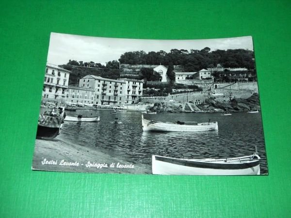 Cartolina Sestri Levante - Spiaggia di Levante 1961