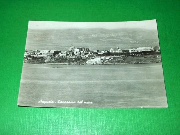 Cartolina Augusta - Panorama dal mare 1956