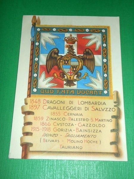Cartolina Militaria - Cavalleggeri di Saluzzo 1939