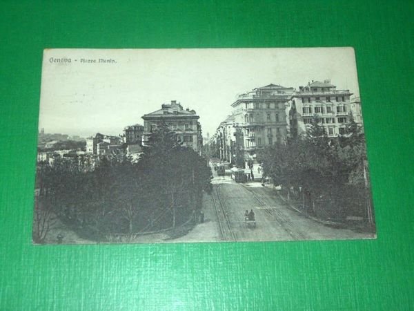 Cartolina Genova - Piazza Manin 1919