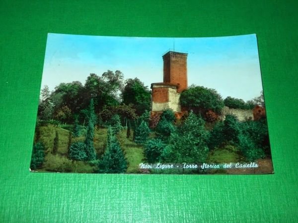 Cartolina Novi Ligure - Torre Storica del Castello 1960 ca